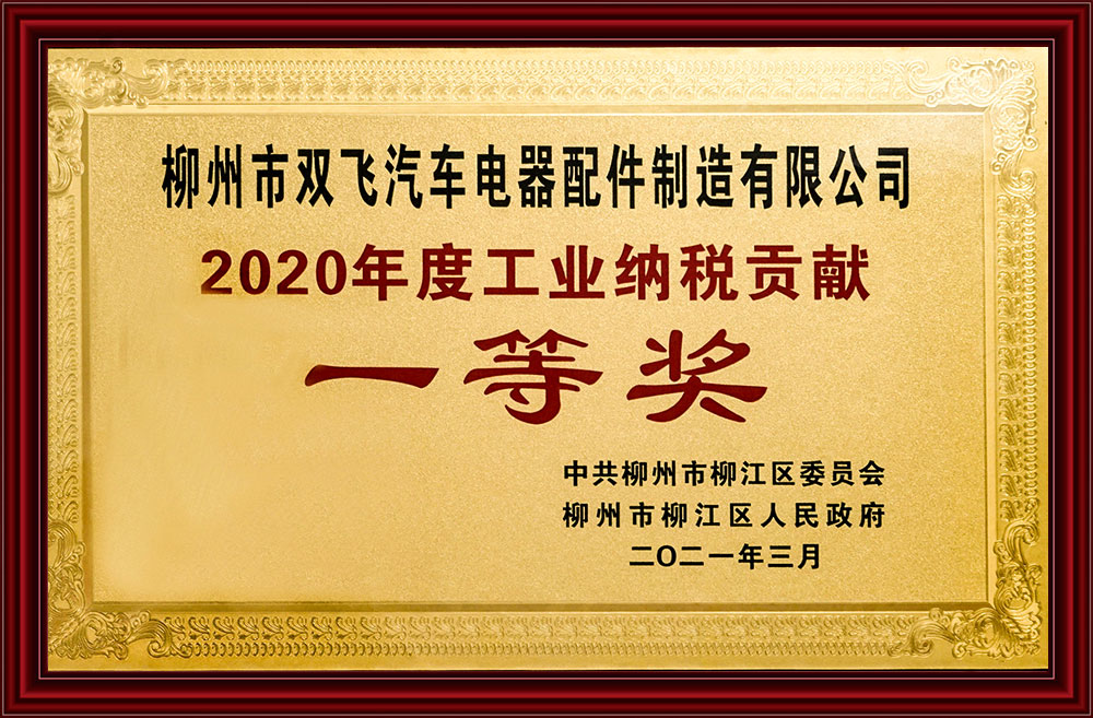 2020年度工業納稅貢獻一等獎